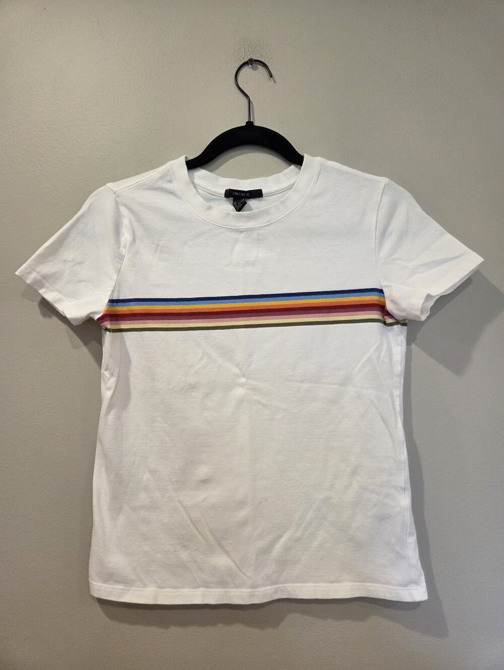 FOREVER 21 Rainbow Stripe Shirt